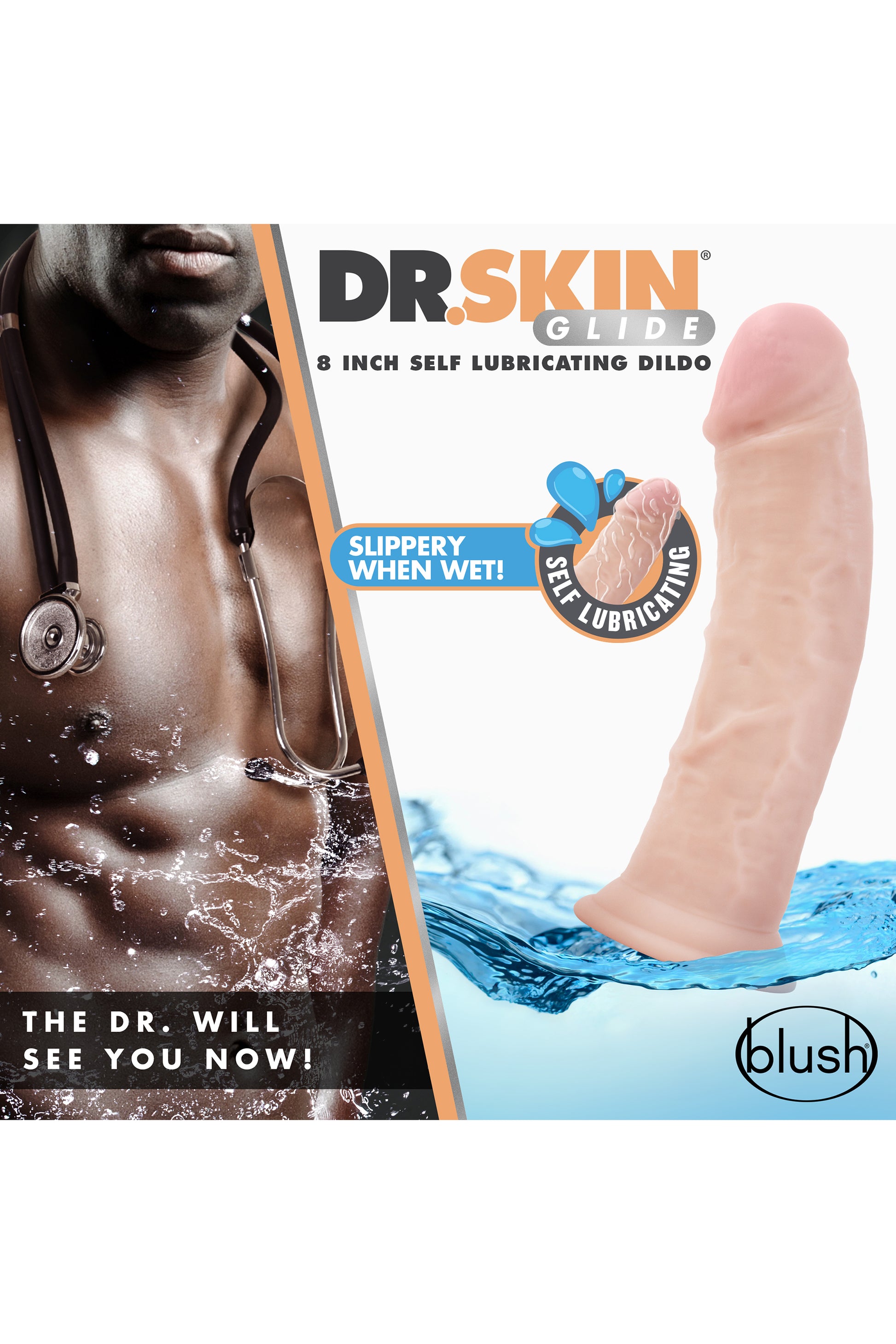 11-DR. SKIN 8INCH SELF LUBRICATING DILDO-11