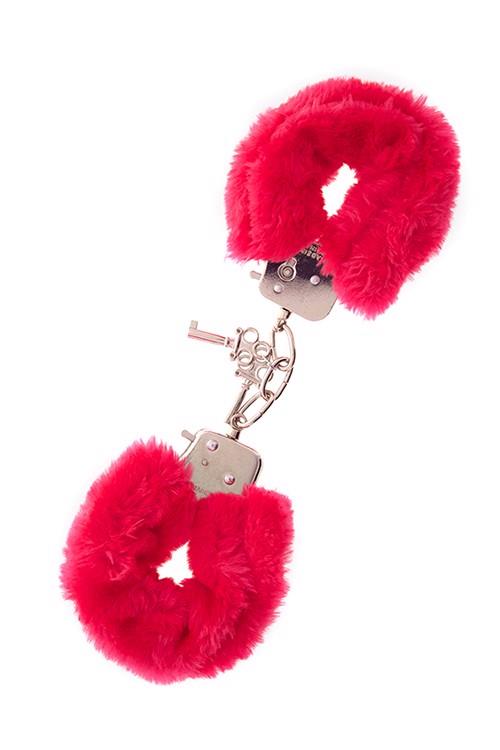 4-Kajdanki-METAL HANDCUFF WITH PLUSH RED-4