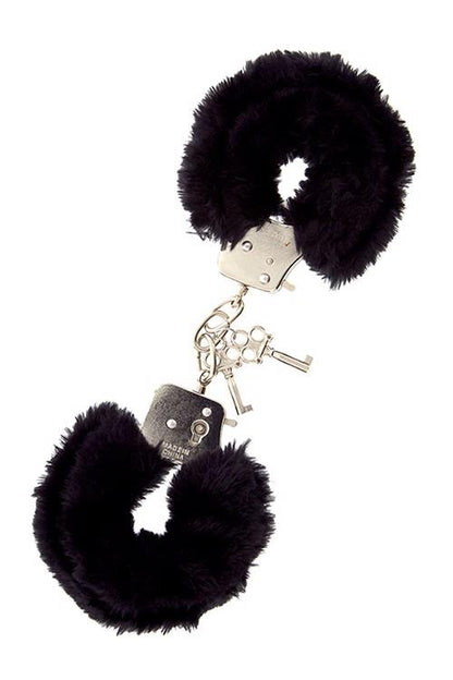 4-Kajdanki-METAL HANDCUFF WITH PLUSH BLACK-4