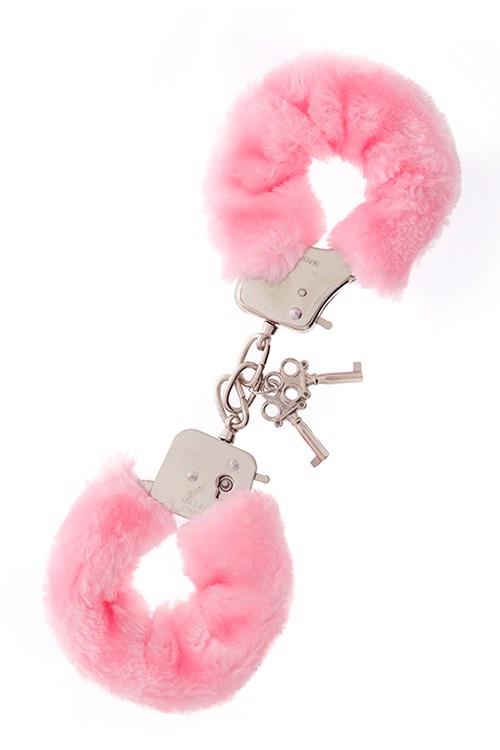4-Kajdanki-METAL HANDCUFF WITH PLUSH PINK-4
