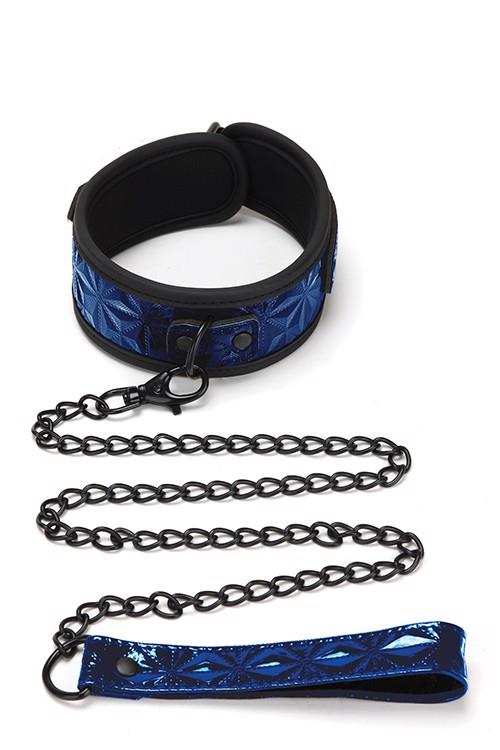 2-WHIPSMART DIAMOND COLLAR AND LEASH BLUE-2