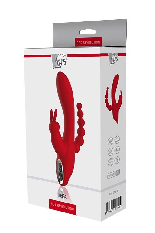 2-Wibrator króliczek waginalny analny potrójny 21cm-2