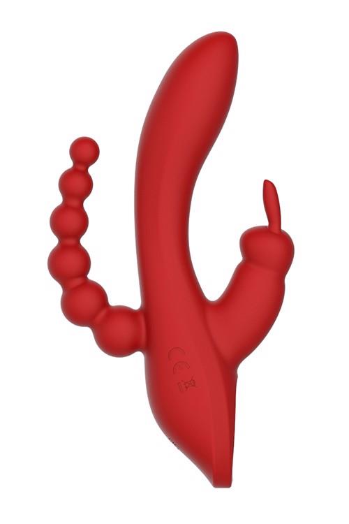 6-Wibrator króliczek waginalny analny potrójny 21cm-6