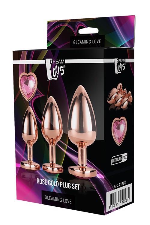 1-GLEAMING LOVE ROSE GOLD PLUG SET-1
