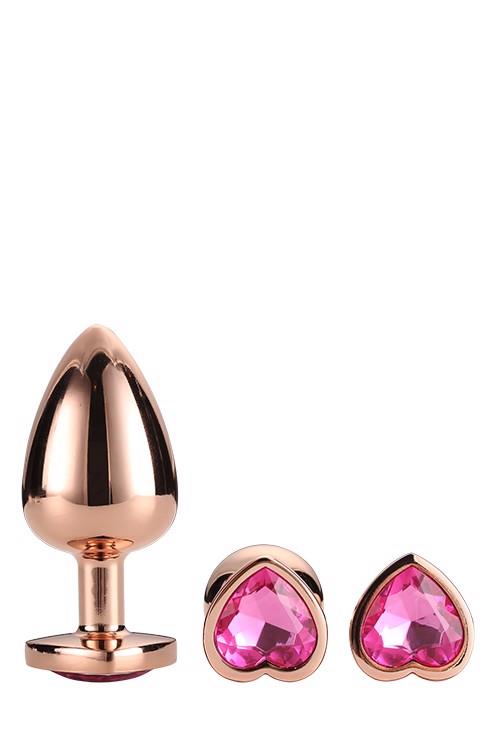 3-GLEAMING LOVE ROSE GOLD PLUG SET-3