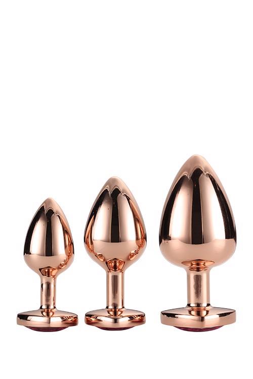 5-GLEAMING LOVE ROSE GOLD PLUG SET-5