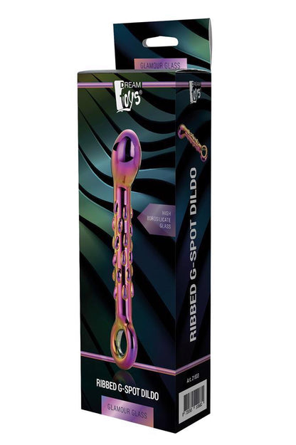 1-GLAMOUR GLASS RIBBED G-SPOT DILDO-1