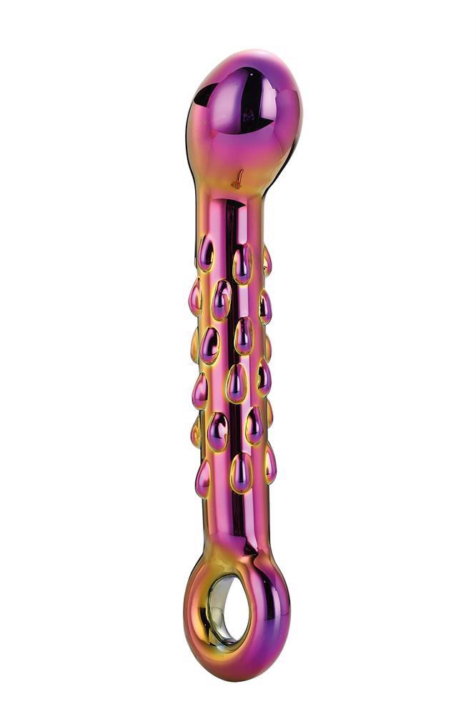 3-GLAMOUR GLASS RIBBED G-SPOT DILDO-3