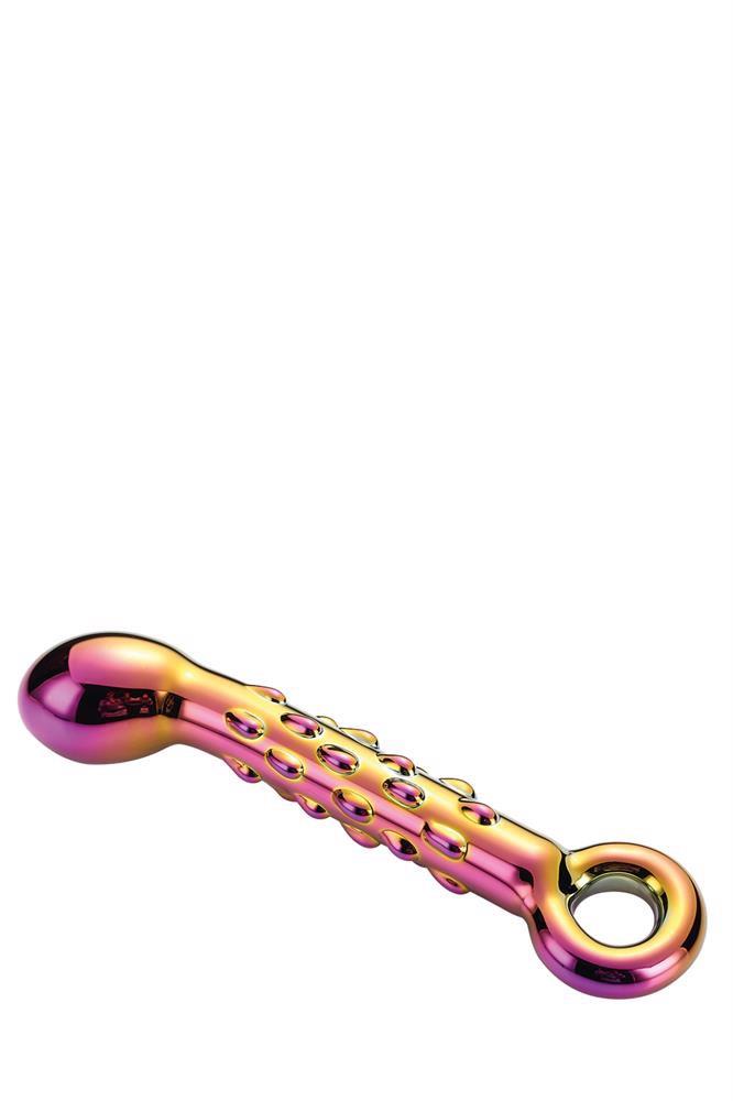 7-GLAMOUR GLASS RIBBED G-SPOT DILDO-7