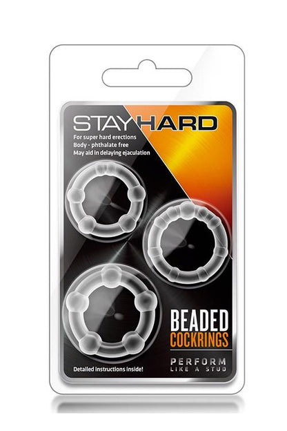 2-Zestaw-STAY HARD BEADED COCKRINGS CLEAR-2