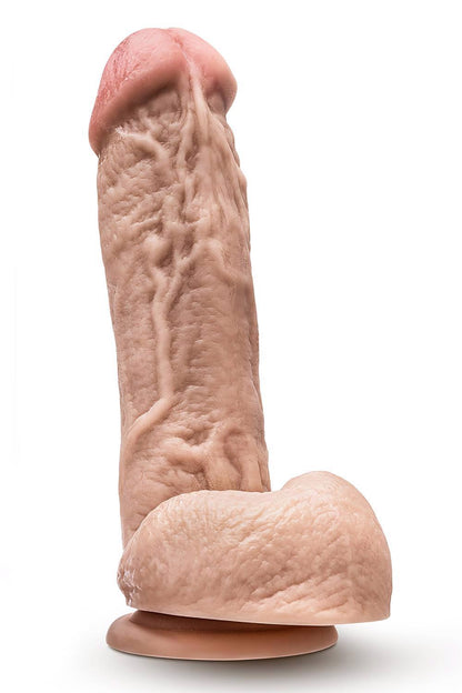 2-DR. SKIN MR. D 8.5 INCH DILDO WITH BALLS BEIGE-2