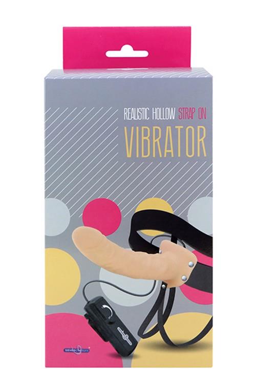 1-Strap-on na szelkach z wibrującym żylastym dildo-1