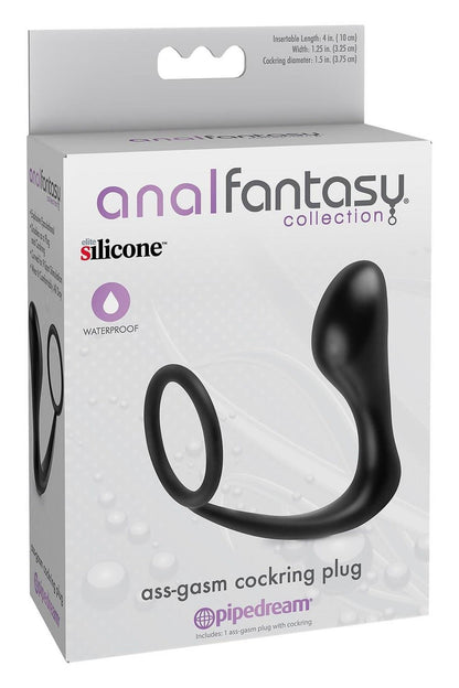 2-ANAL FANTASY COLLECTION ASS-GASM COCKRING PLUG BLACK-2