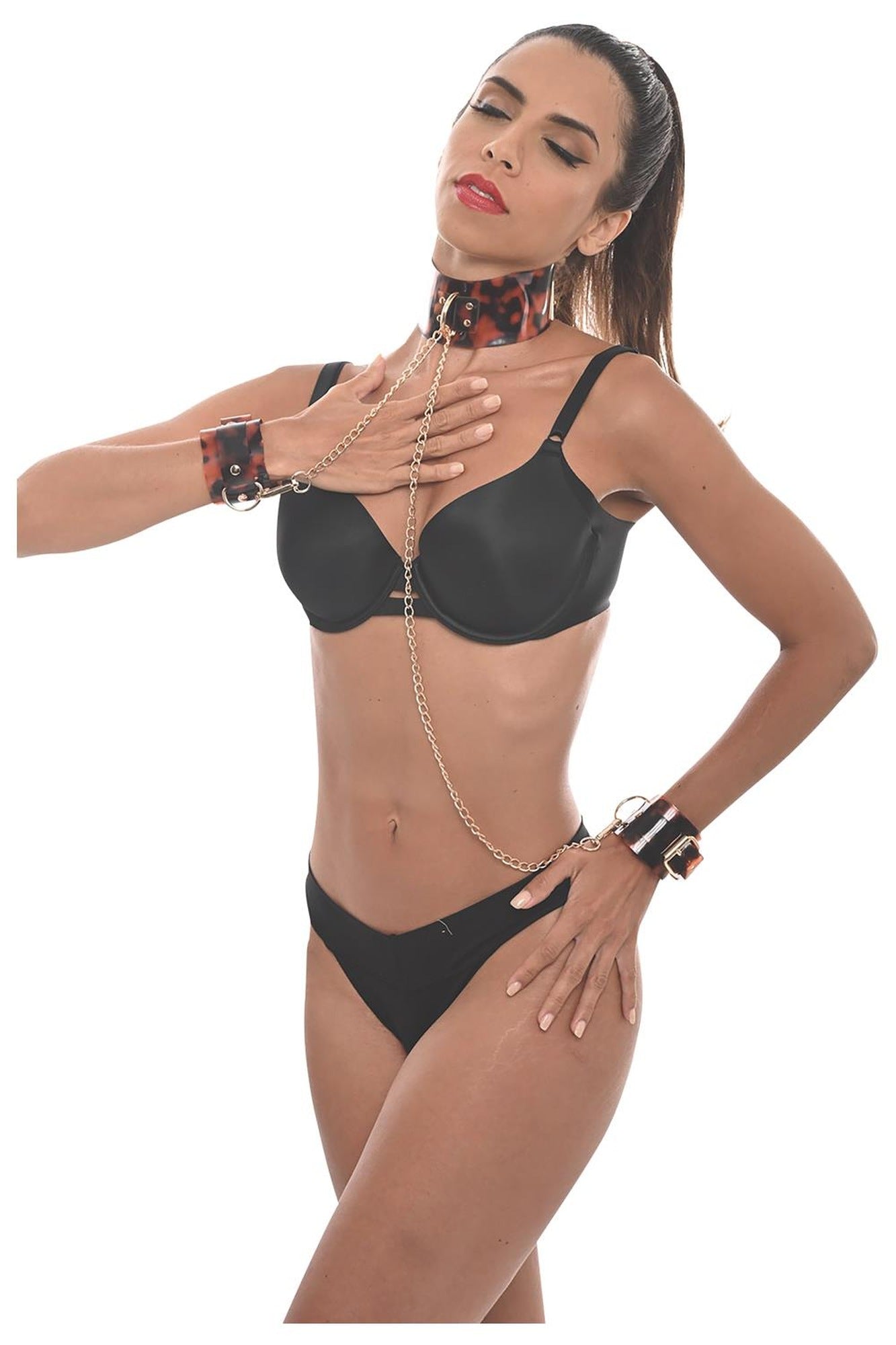 6-Zestaw kajdanki na ręce obroża krępowanie BDSM sex-6