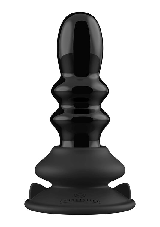 2-Dildo szklane z wibracjami na przyssawce-2