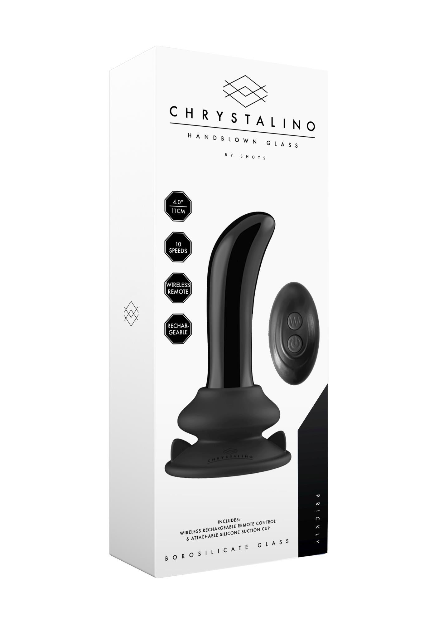 9-Dildo z odczepianą przyssawką szklane wibrujące-9