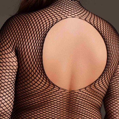 8-Body with fishnet structure and turtle neck.-8