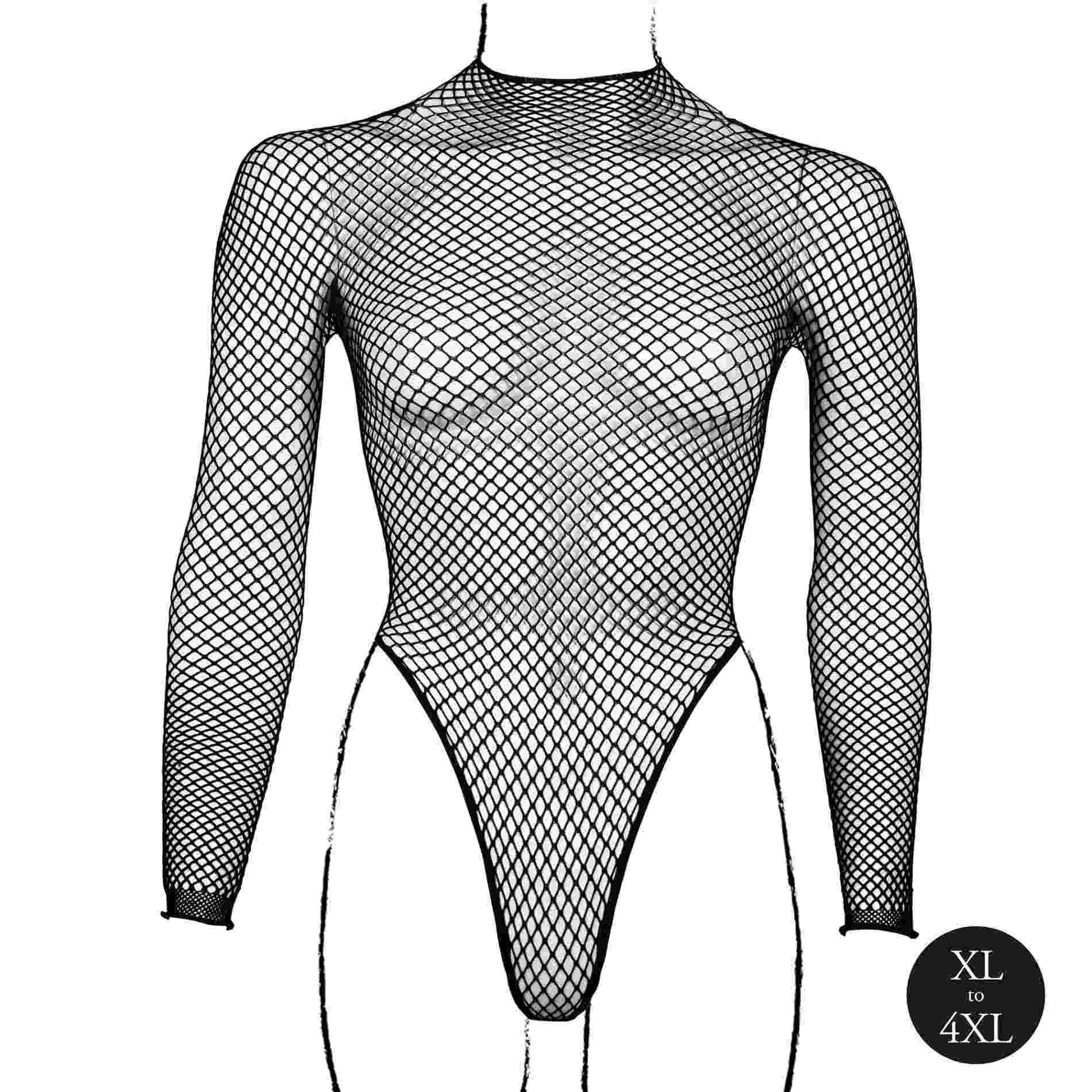 10-Body with fishnet structure and turtle neck.-10