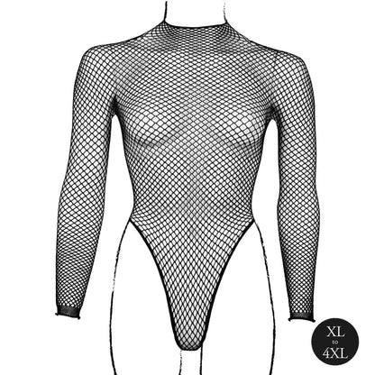 10-Body with fishnet structure and turtle neck.-10