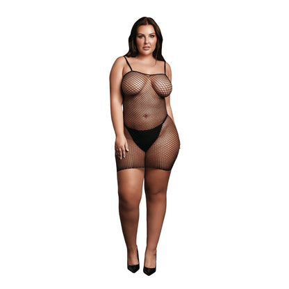 1-Short dress with fishnet structure and spaghetti straps-1