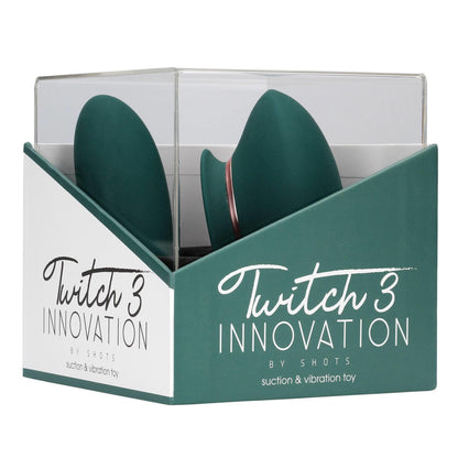 2-Twitch 3 - Rechargeable Vibrator & Suction - Silicone - 10 Speed - Forest Green-2