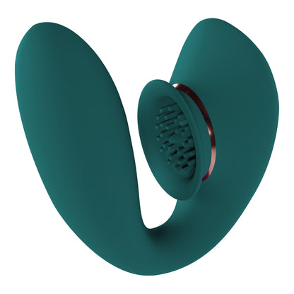 4-Twitch 3 - Rechargeable Vibrator & Suction - Silicone - 10 Speed - Forest Green-4