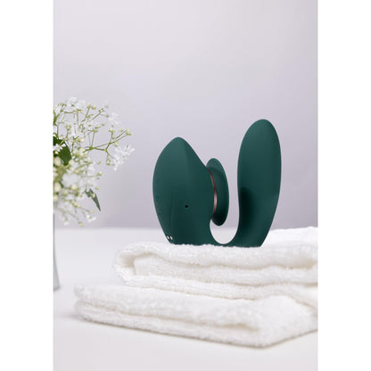 8-Twitch 3 - Rechargeable Vibrator & Suction - Silicone - 10 Speed - Forest Green-8