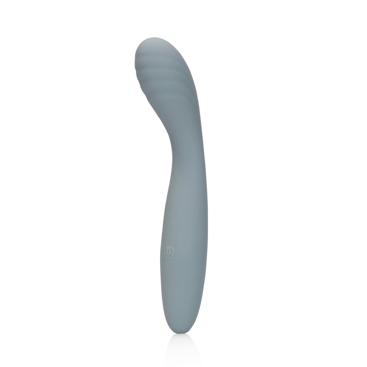 4-Wibrator damski gładki stymulacja punktu G miękki silikon szary 18 cm-4