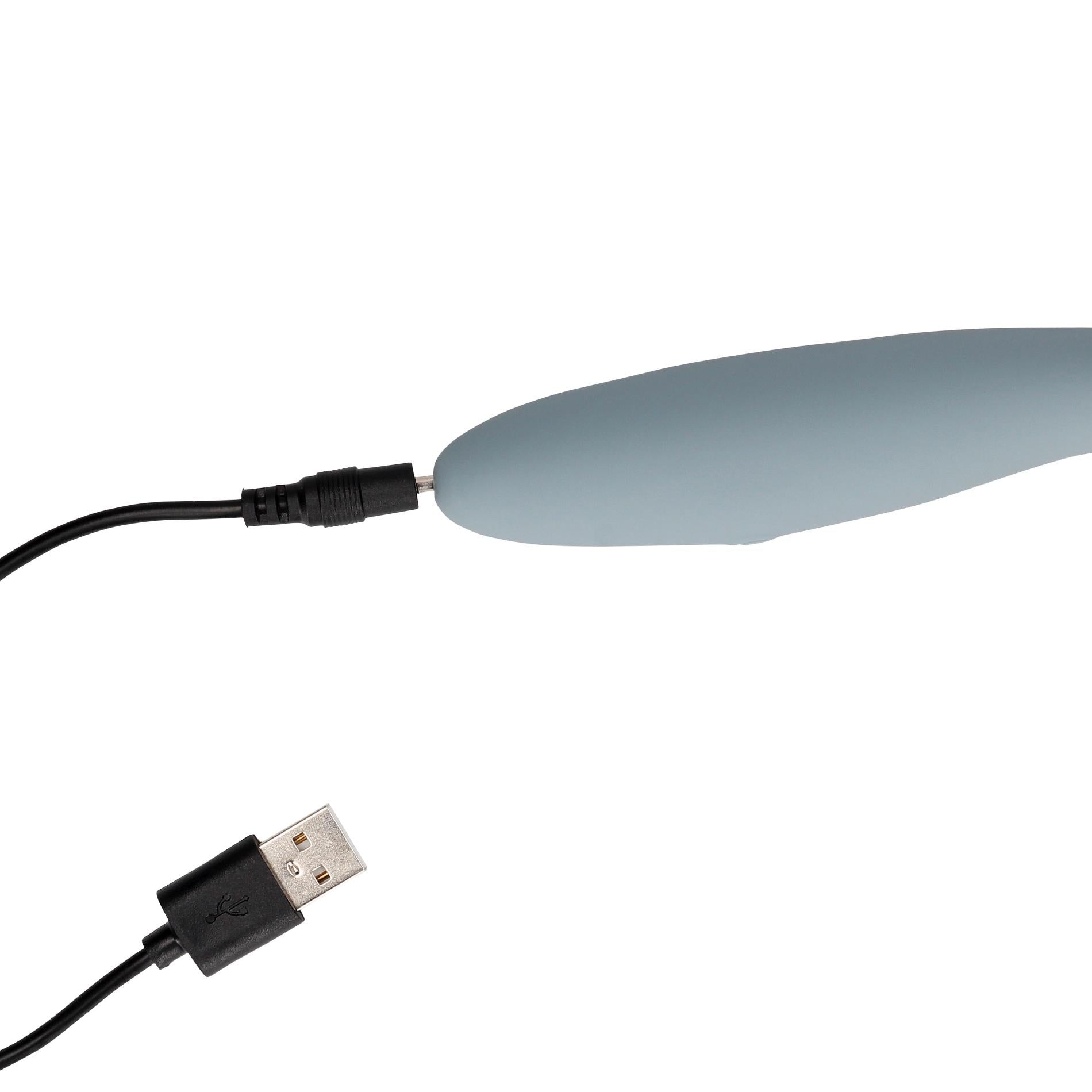 5-Wibrator damski gładki stymulacja punktu G miękki silikon szary 18 cm-5