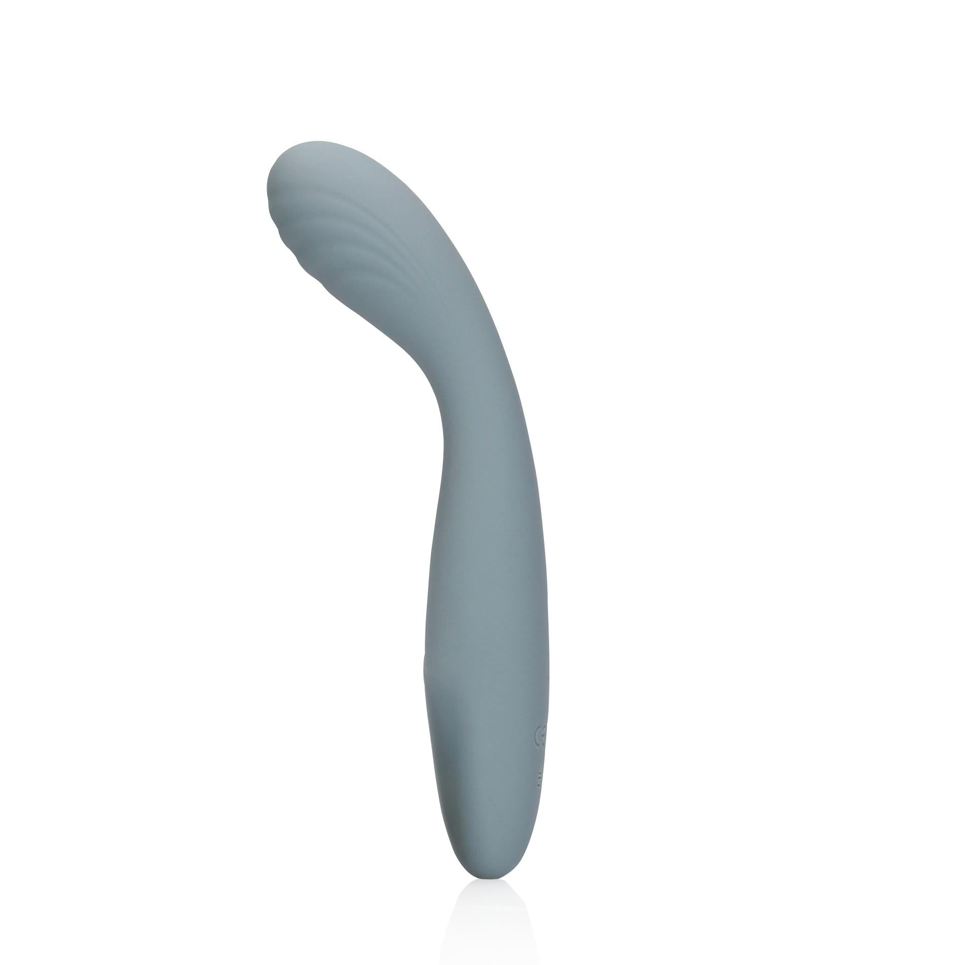 3-Wibrator damski gładki stymulacja punktu G miękki silikon szary 18 cm-3