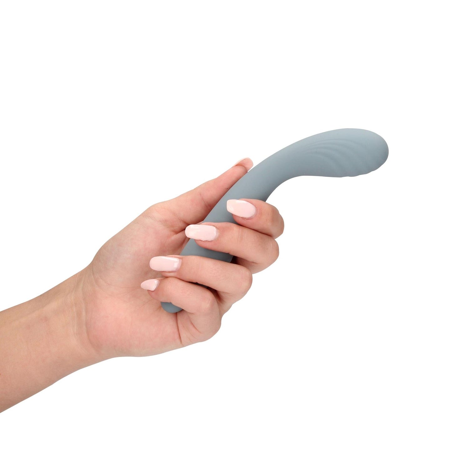 7-Wibrator damski gładki stymulacja punktu G miękki silikon szary 18 cm-7