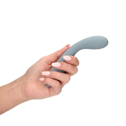 7-Wibrator damski gładki stymulacja punktu G miękki silikon szary 18 cm-7