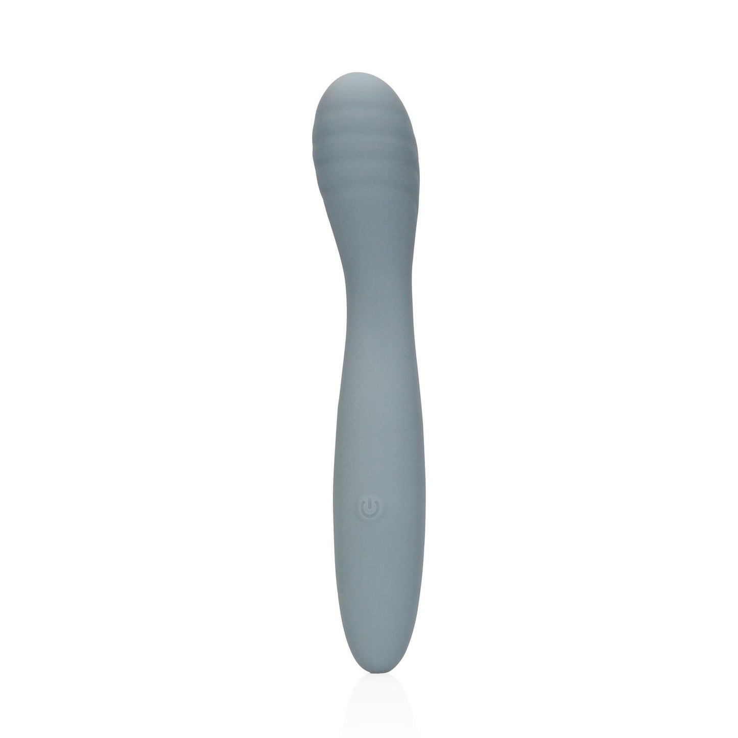 8-Wibrator damski gładki stymulacja punktu G miękki silikon szary 18 cm-8
