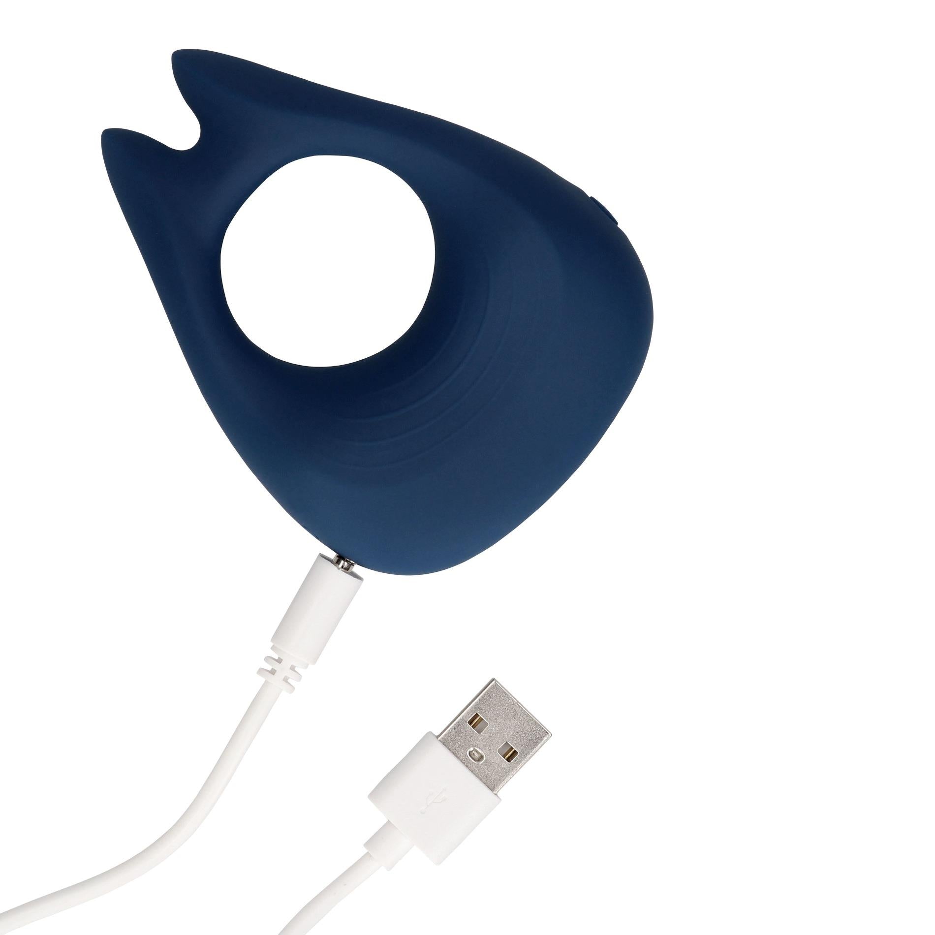 4-Pointed Vibrating Cock Ring - Baltic Blue-4