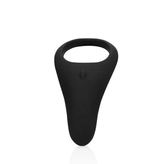 1-Pointed Vibrating Cock Ring - Licorice Black-1