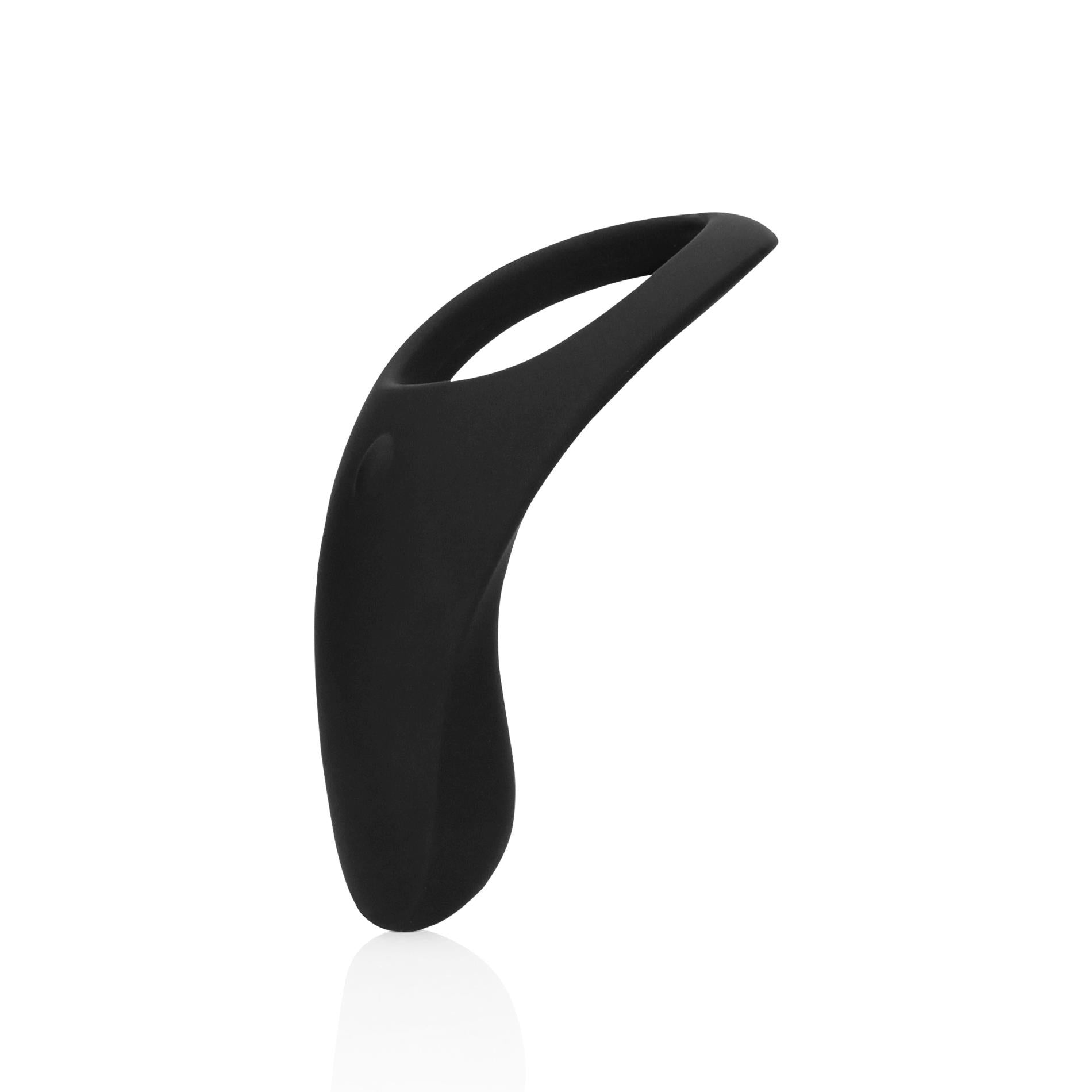 3-Pointed Vibrating Cock Ring - Licorice Black-3