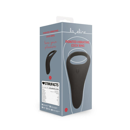 8-Pointed Vibrating Cock Ring - Licorice Black-8