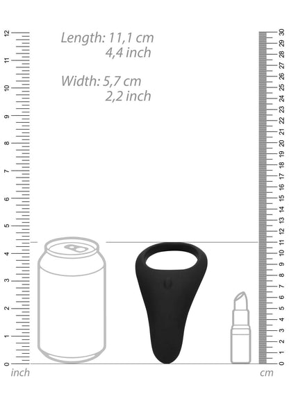 10-Pointed Vibrating Cock Ring - Licorice Black-10