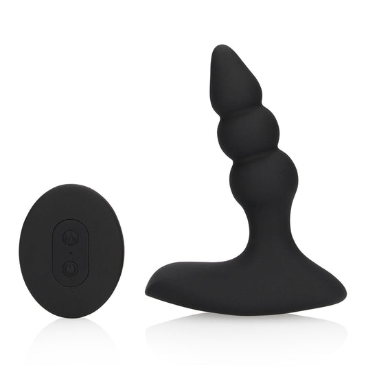 1-Beaded Vibrating Anal Plug with Remote Control-1