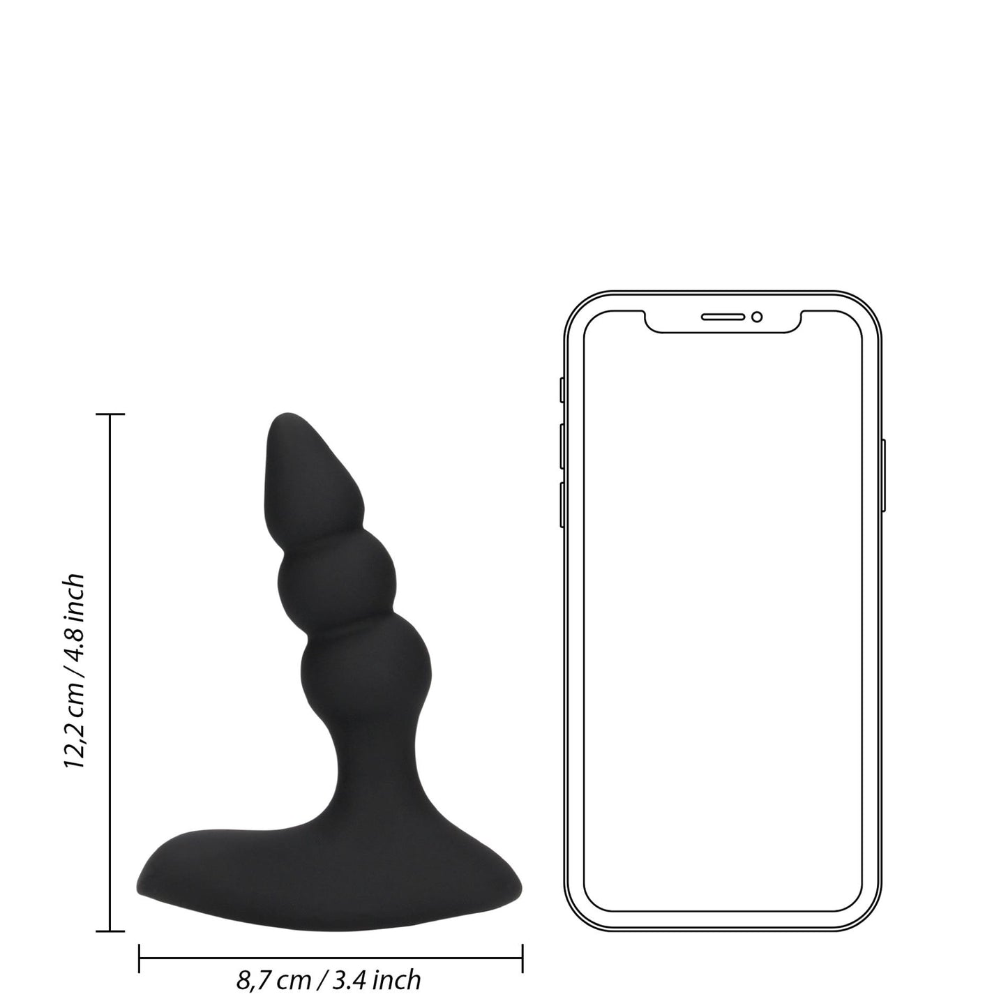 11-Beaded Vibrating Anal Plug with Remote Control-11