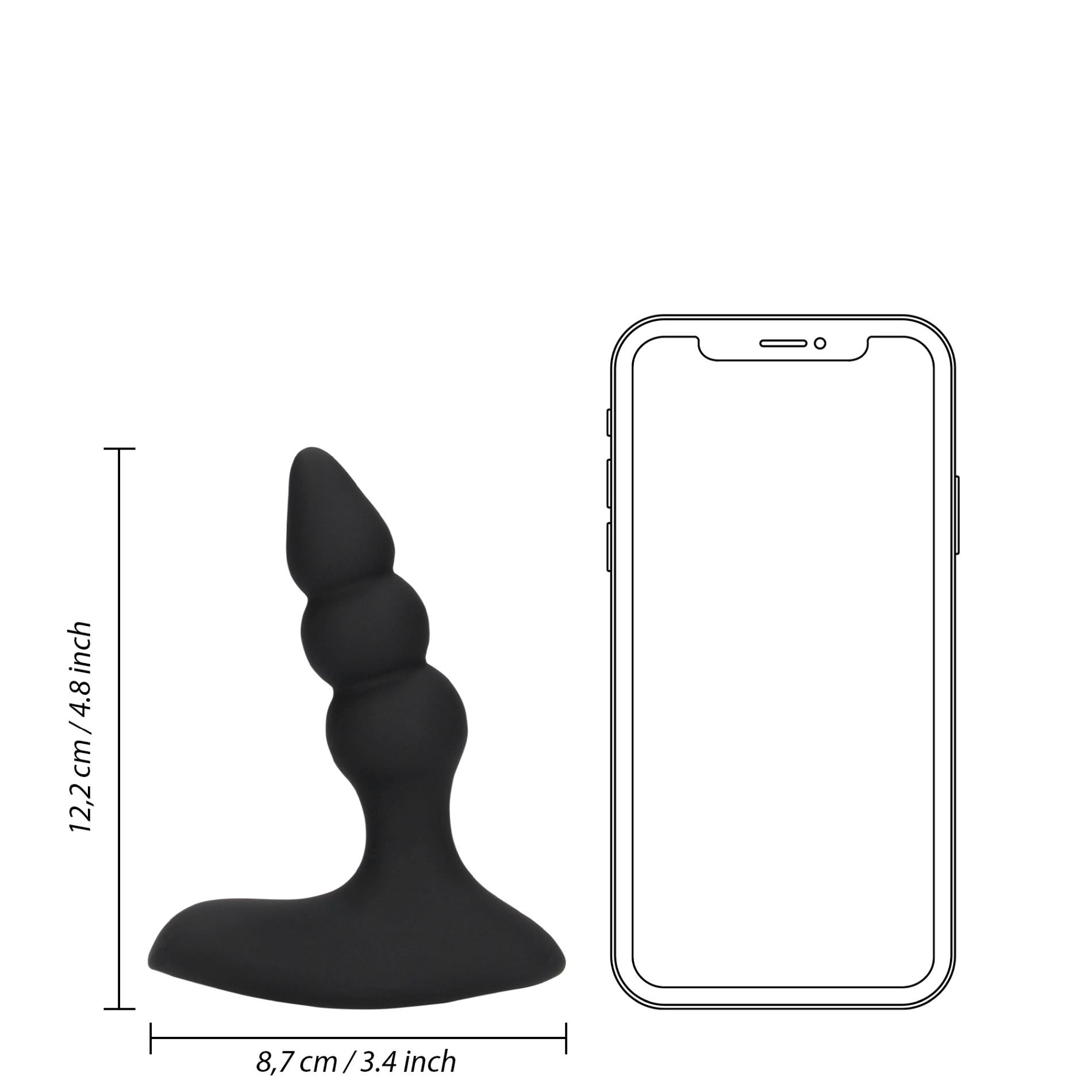 11-Beaded Vibrating Anal Plug with Remote Control-11