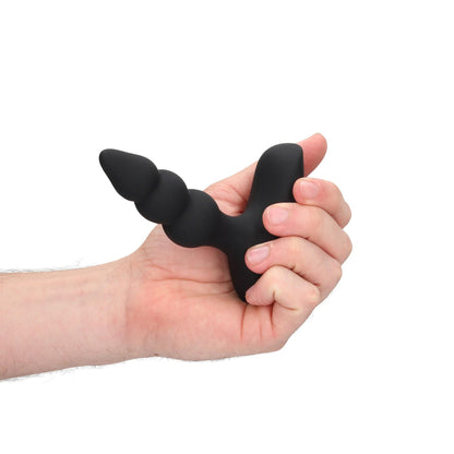 12-Beaded Vibrating Anal Plug with Remote Control-12