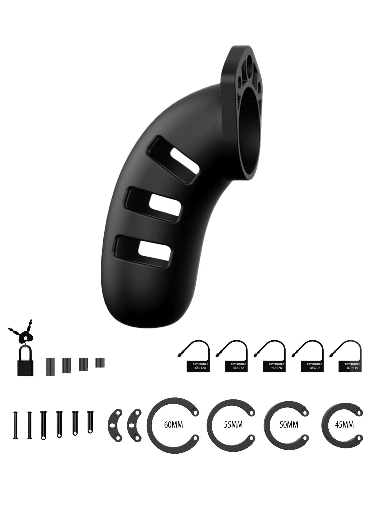 4-Model 21 - Chastity - 4.5"""" - Silicone Cock Cage - Black-4