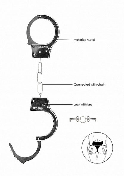 7-Kajdanki erotyczne metalowe klasyczne unisex bdsm-7