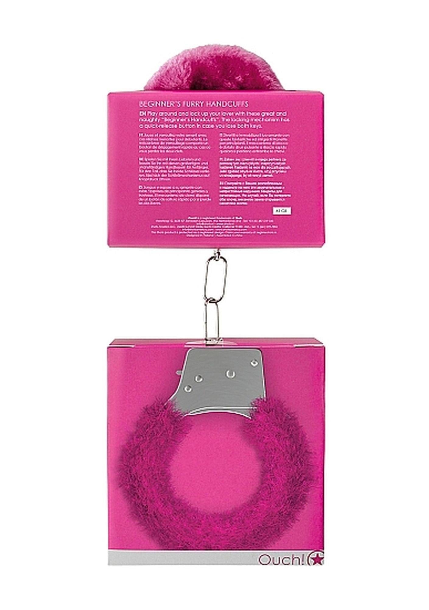 3-Beginner"s Handcuffs Furry - Pink-3