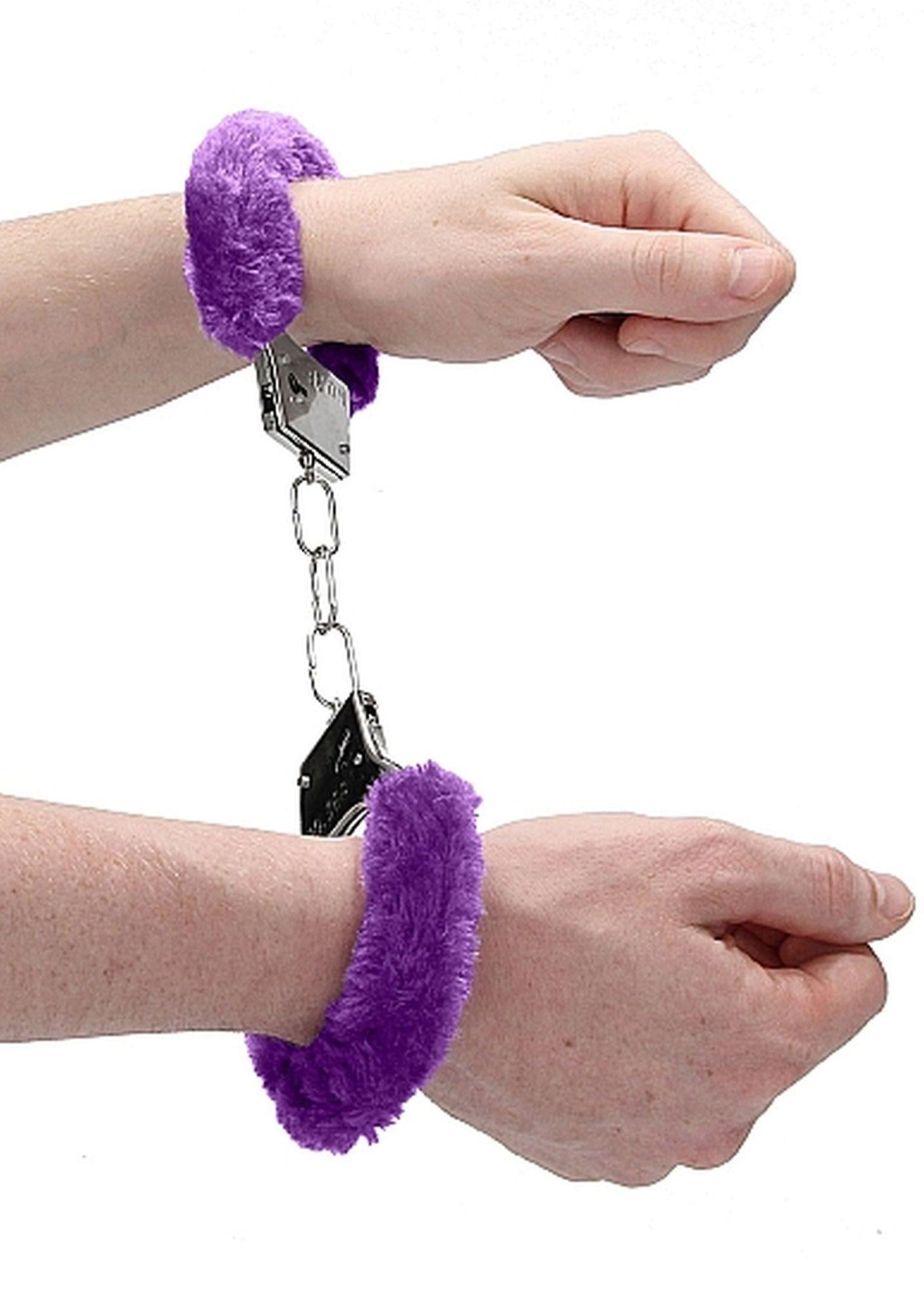 1-Kajdanki metalowe z futerkiem pluszem bdsm bondage-1