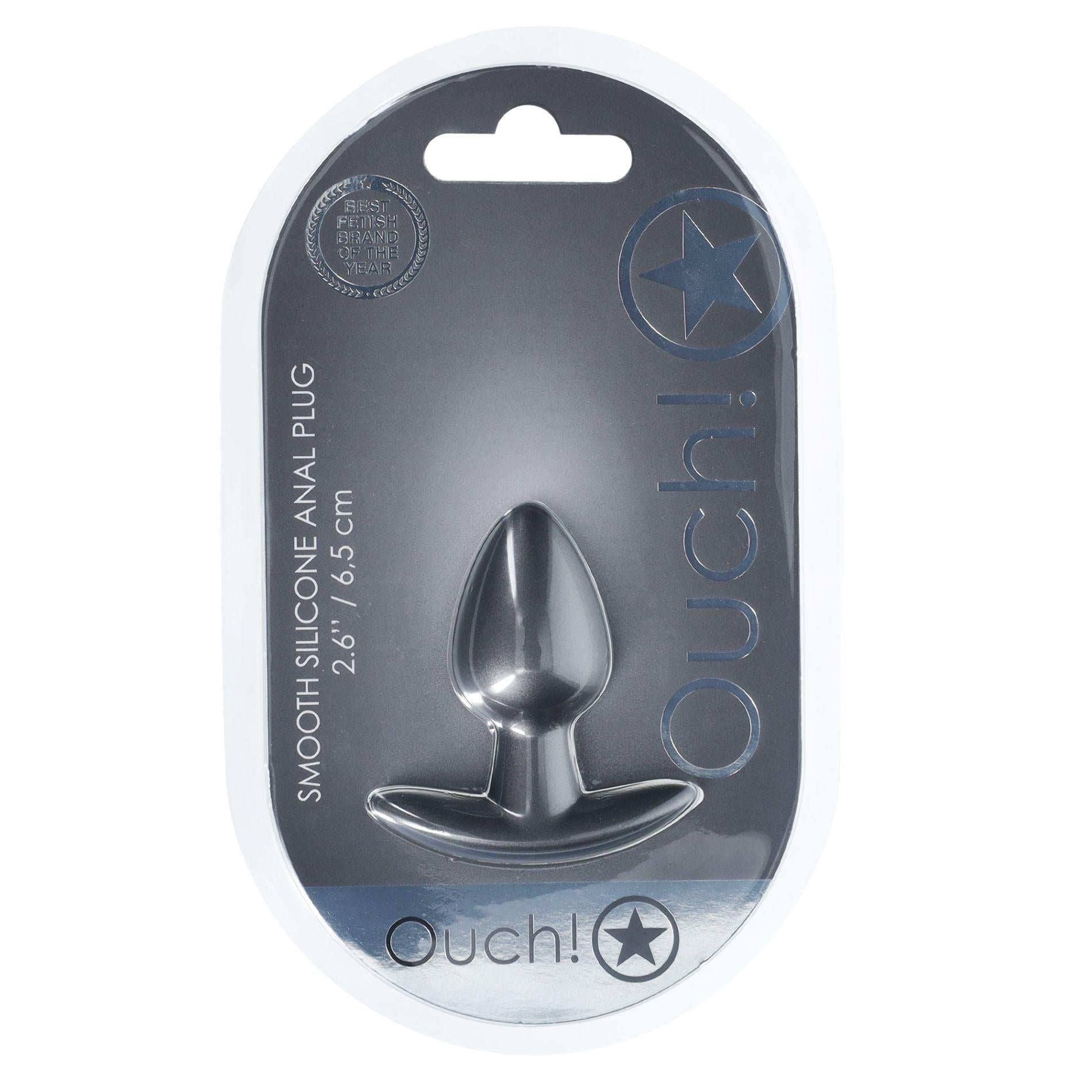 2-Smooth Silicone Anal Plug - Small - 2.6 / 6,5 cm - Gunmetal-2