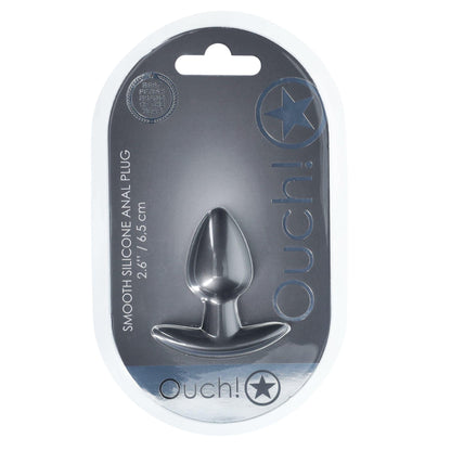 2-Smooth Silicone Anal Plug - Small - 2.6 / 6,5 cm - Gunmetal-2