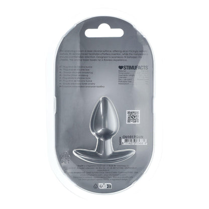 3-Smooth Silicone Anal Plug - Small - 2.6 / 6,5 cm - Gunmetal-3