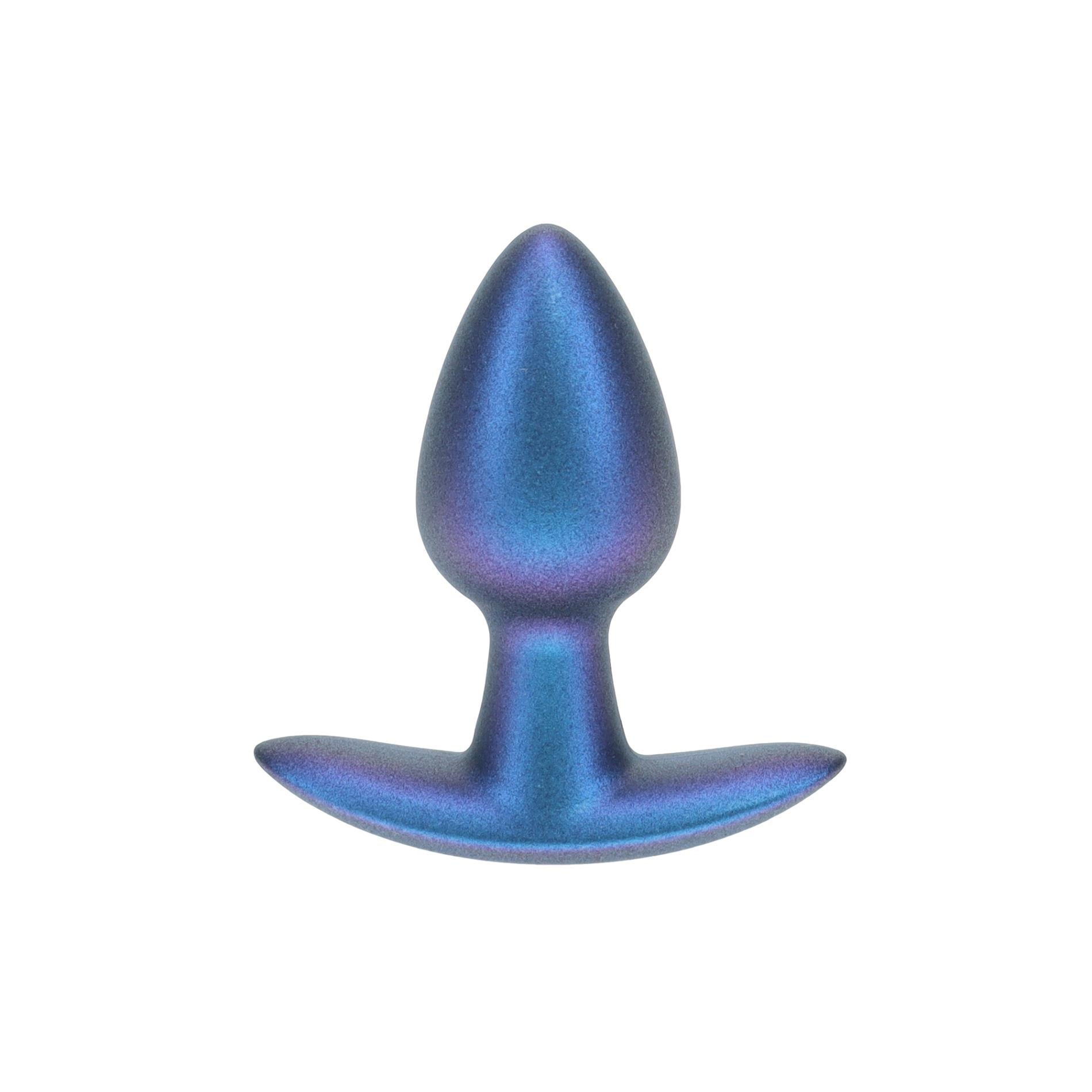1-Smooth Silicone Anal Plug - Small - 2.6 / 6,5 cm - Metallic Blue-1